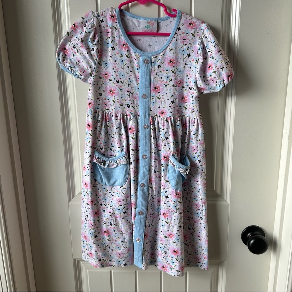 Stitchy Fish Floral Dress with Pockets